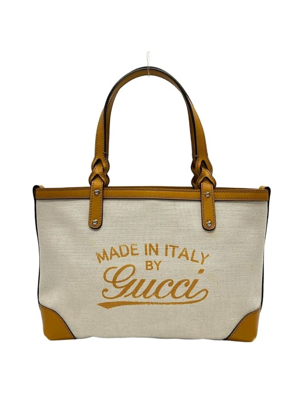 Gucci Tote Bag Craft Ivory Orange Leather